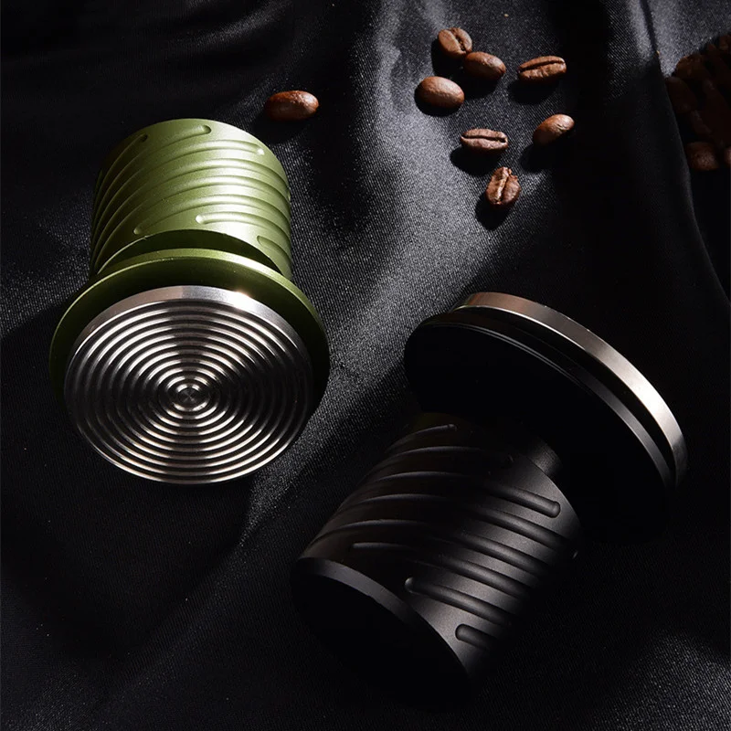 

304 Stainless Steel Mini Espresso Tamper Threaded Base 51/53/58mm Dual Spring Constant Pressure 30LB Coffee Tamper Barista Tools