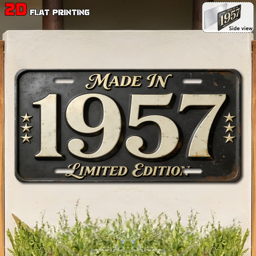 Vintage Distressed Year Number City Name Slogan License Plate Metal Tin Sign Retro Wall Decor For Bar Cafe Home Garden