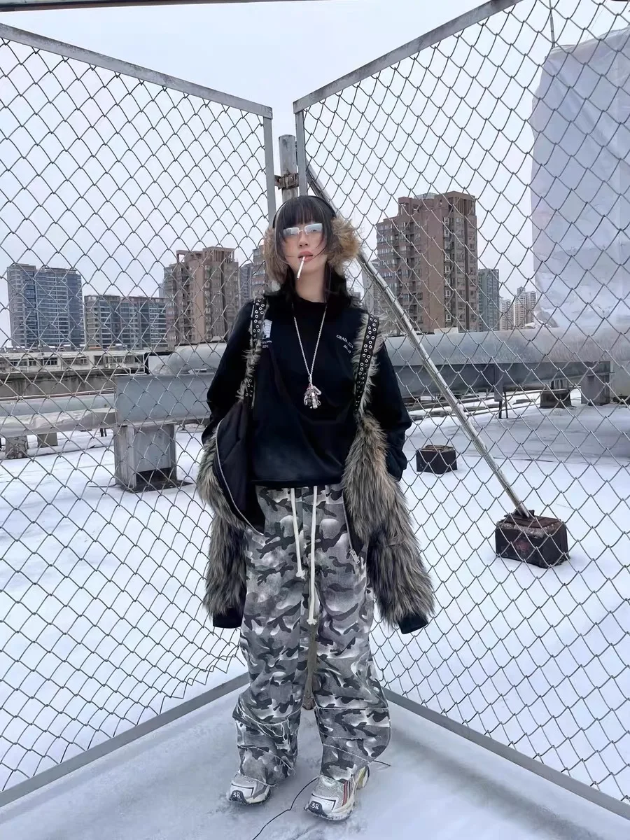 Camouflage Women Sweatpants Vintage Y2k Harajuku 90s Aesthetic Baggy Pants Unisex Oversize Wide-leg Hip Hop Camo Pants