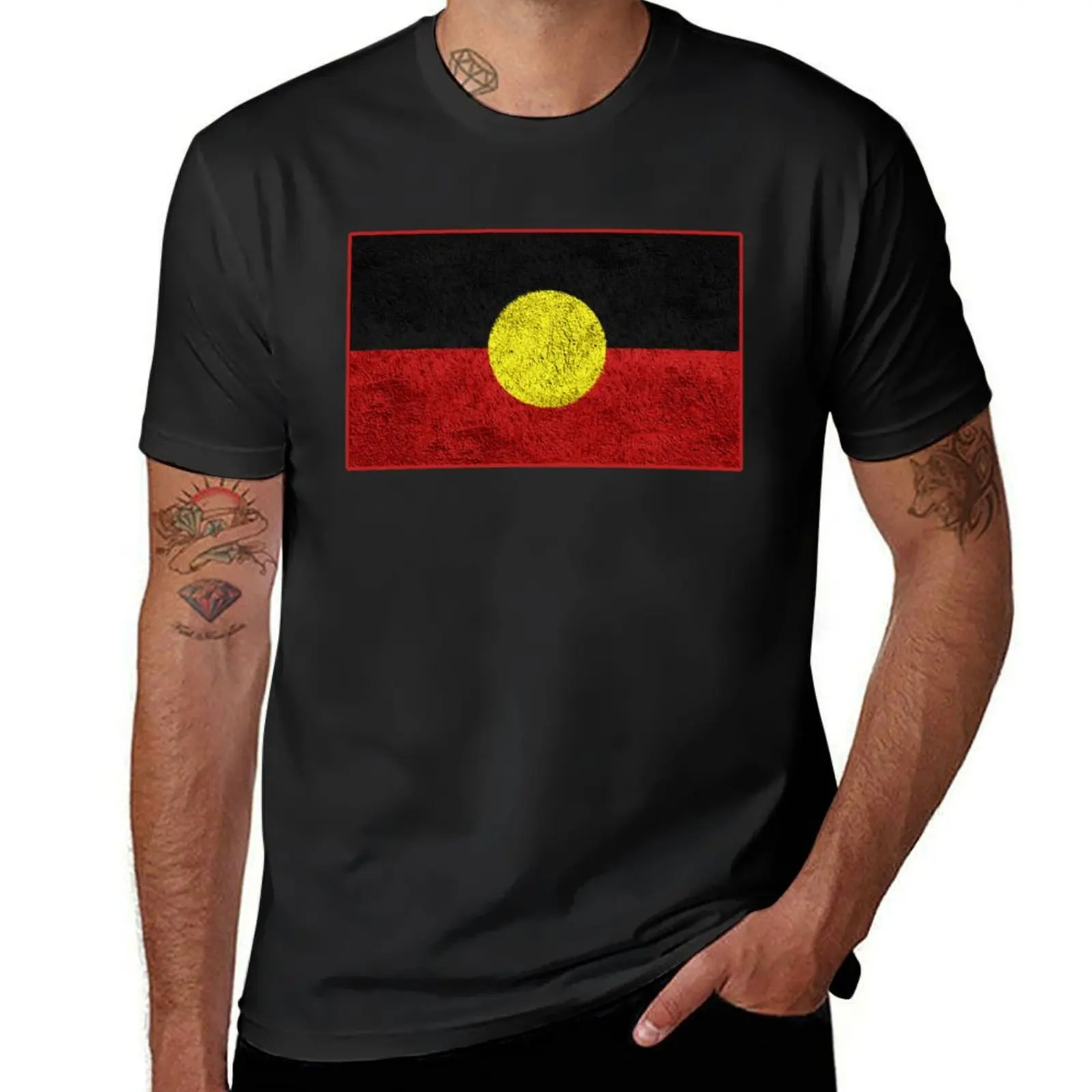 

Aboriginal Distressed Flag Active T-Shirt vintage clothes valentines clothes plus size tops hippie clothes tee shirts for men