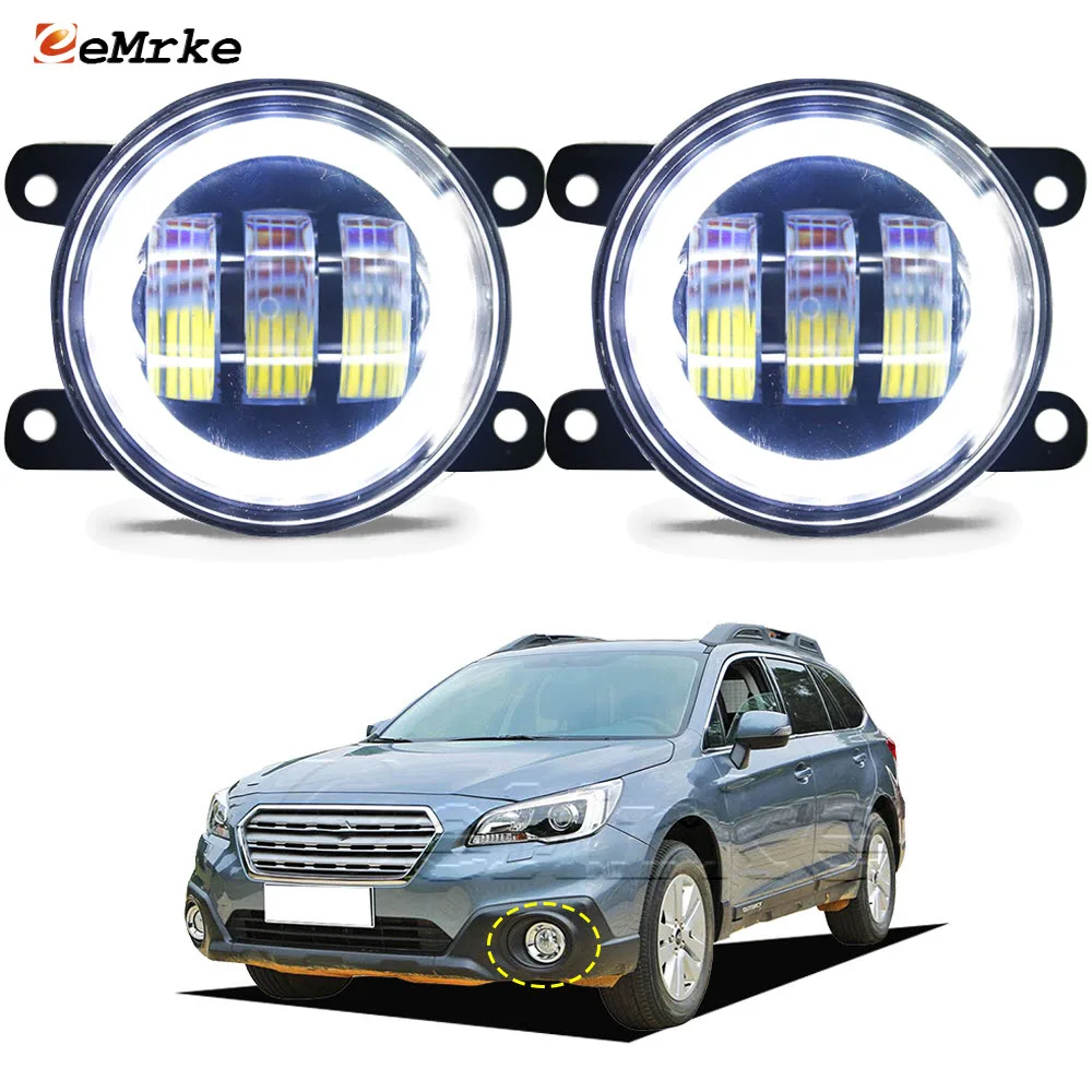 Upgrade 30W Led Fog Lights for Subaru Outback BS_ B15 2015 2016 2017 2018 2019 2020 PTF with Lens + Angel Eye Car Driving DRL