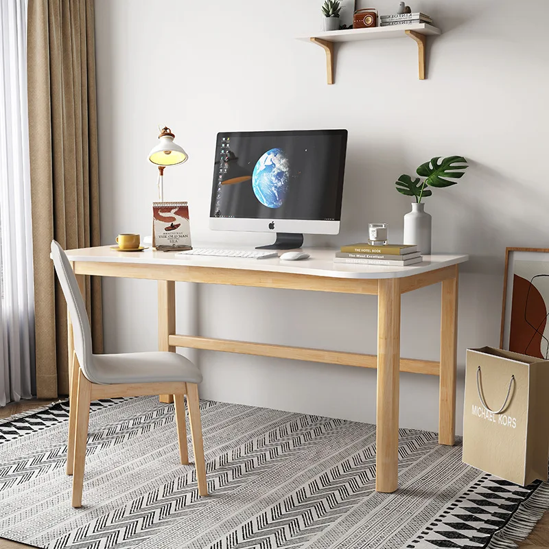 

Solid wood desk bedroom middle school students Nordic small apartment learning writing table log desktop computer desk desk
