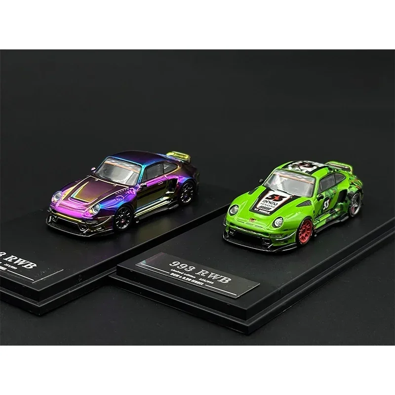 DCM 1:64  Ducktail  RWB 993 Modified Magnetic Detachable Hood Car Model Collection Toys Diecast Diorama