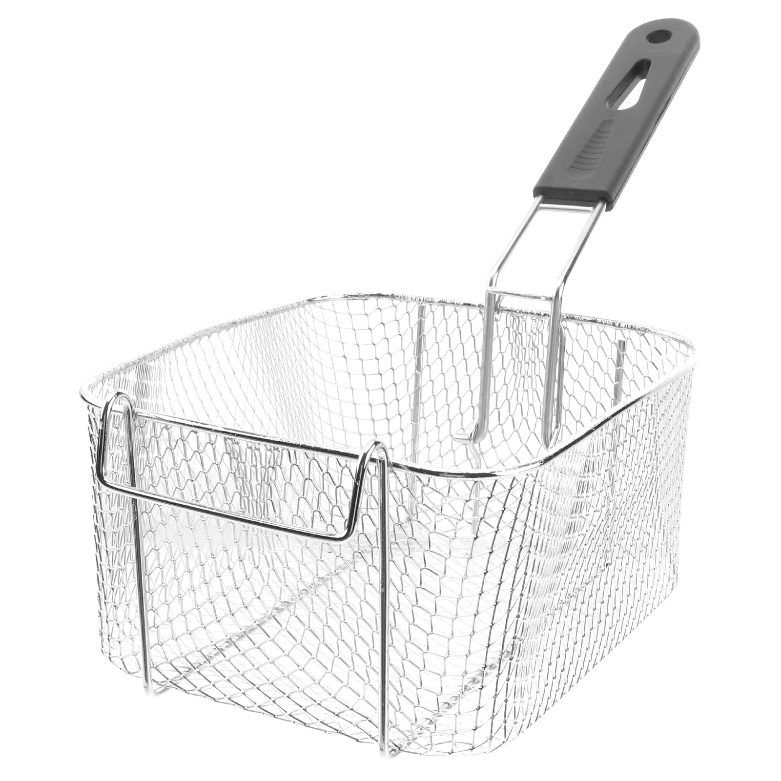 

Stainless Steel Fry Basket Wire Mesh Strainer Large Capacity Kitchen Tool Removable Handle Corrosion Resistant Fruit