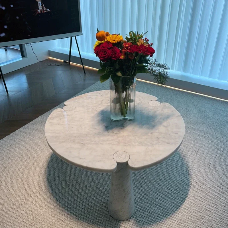 A Natural marble coffee table Italian minimalist creative villa hotel sales department tea table