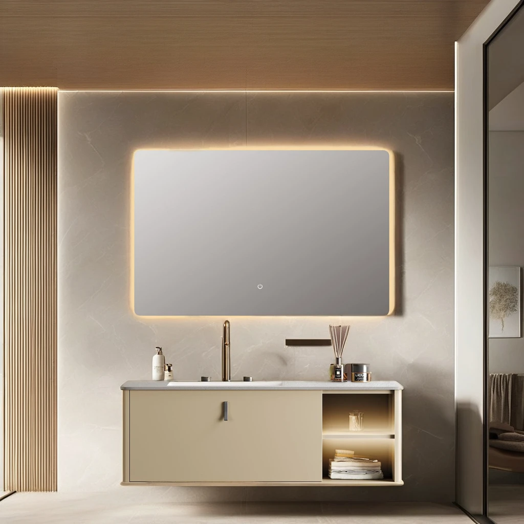 

Modern Style LED Wall-Mounted Bath Mirror Waterproof For Home Bathroom Vanity With Sensor Light For Hotels And Apartments