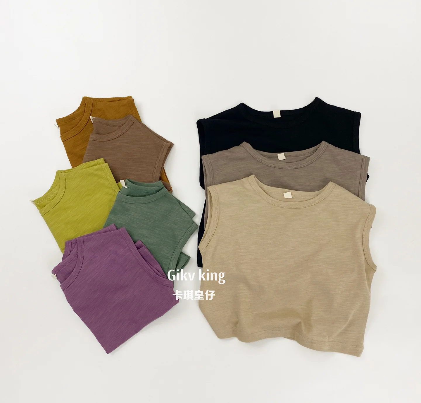 2026 Summer New Children Sleeveless T Shirts Solid Boys Bamboo Cotton Tee Girls Loose Breathable Vest Thin Tops Kids Clothes