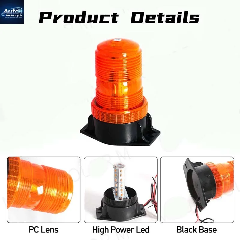 

12-24 В 48 В 60 В 80 В 30 светодиодов высокой мощности аварийное предупреждение вспышка стробоскоп маяк для вилочного погрузчика школьный автобус янтарный синий красный