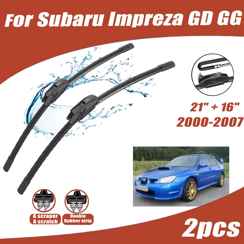 

2Pcs 21"+16" Front Windshield Wiper Blades For Subaru Impreza GD GG 2000-2007 Quiet Durable Windscreen Wipers Car Accessories