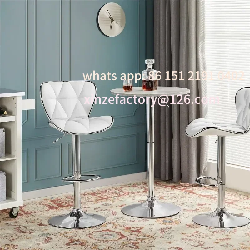 Customizable Table 360° Swivel for Bistro Café Home Bar, GrayHeight Adjustable Pub Round