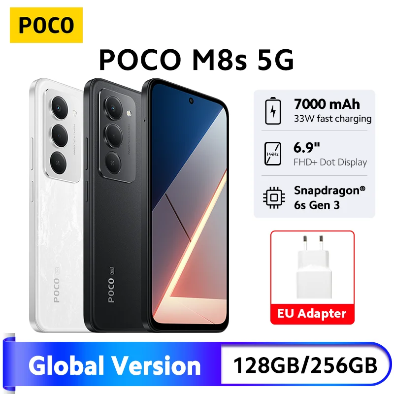 Newest POCO M8s 5G Smartphone Global Version Snapdragon 6s Gen 3 6.9\