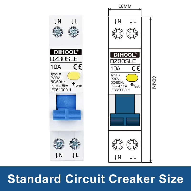 DPNL Residual Current Circuit Breaker RCBO Type A 30MA RCD MCB RCCB 1P+N  20A 25A 32A Leakage Protection