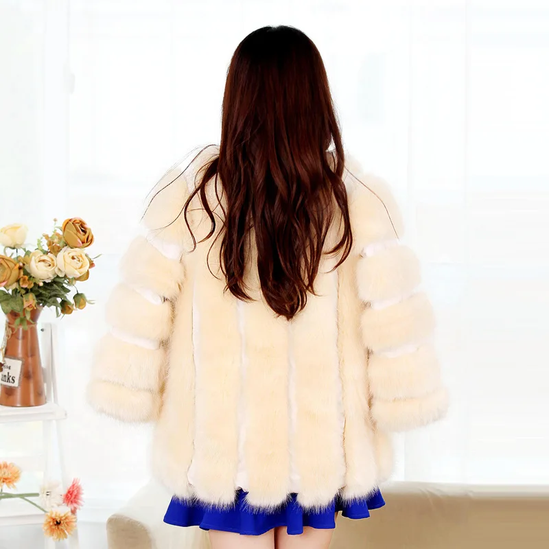 Fox Hair Seven-quarter Sleeves, Medium and Long Fur Jacket, High-end Temperament Women, Warm Solid Color Fox Hair