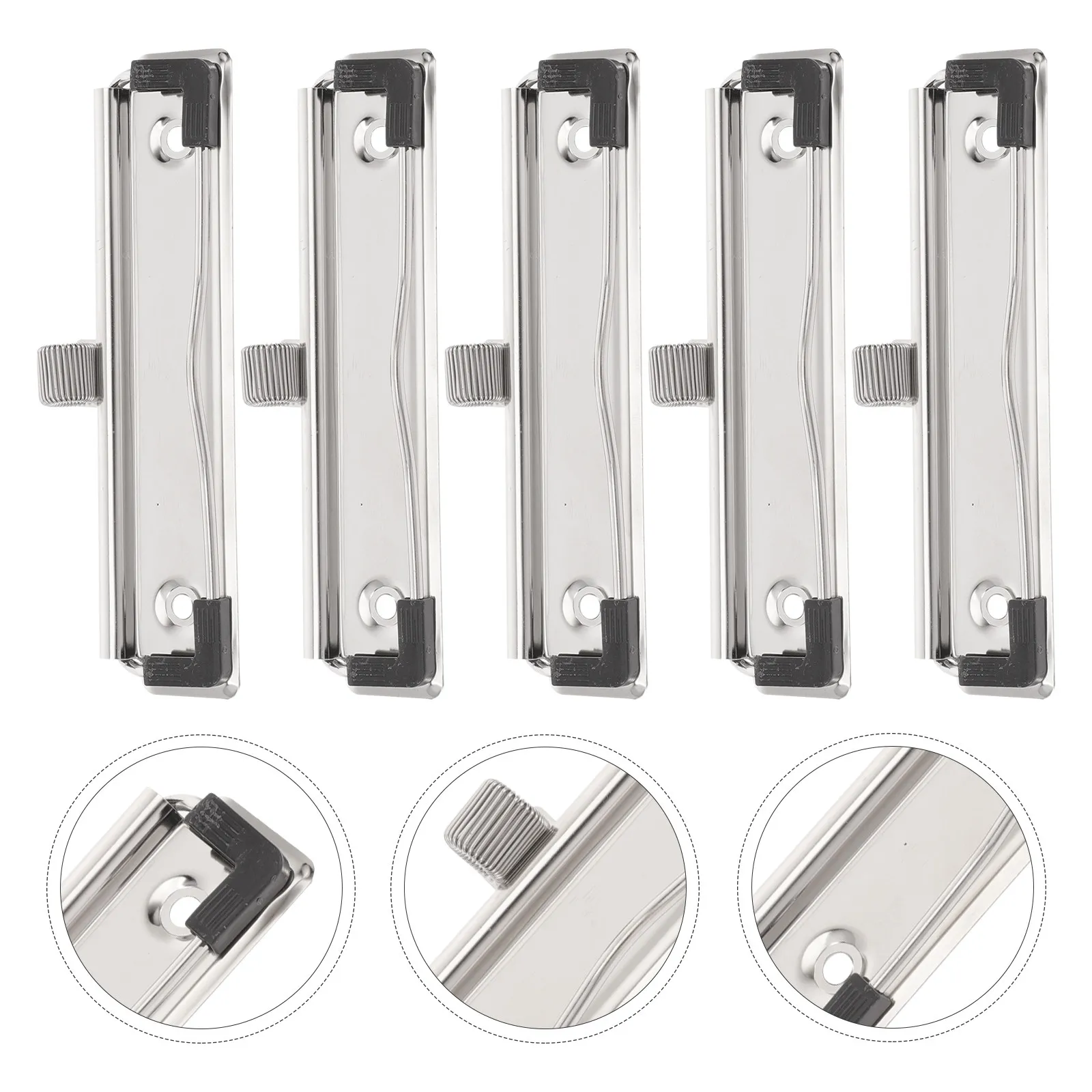 5Pcs Metal Clipboard Clips Mountable Strong Clamp for Office School Home Document Boards Planner Board Clips Stationery Supplies