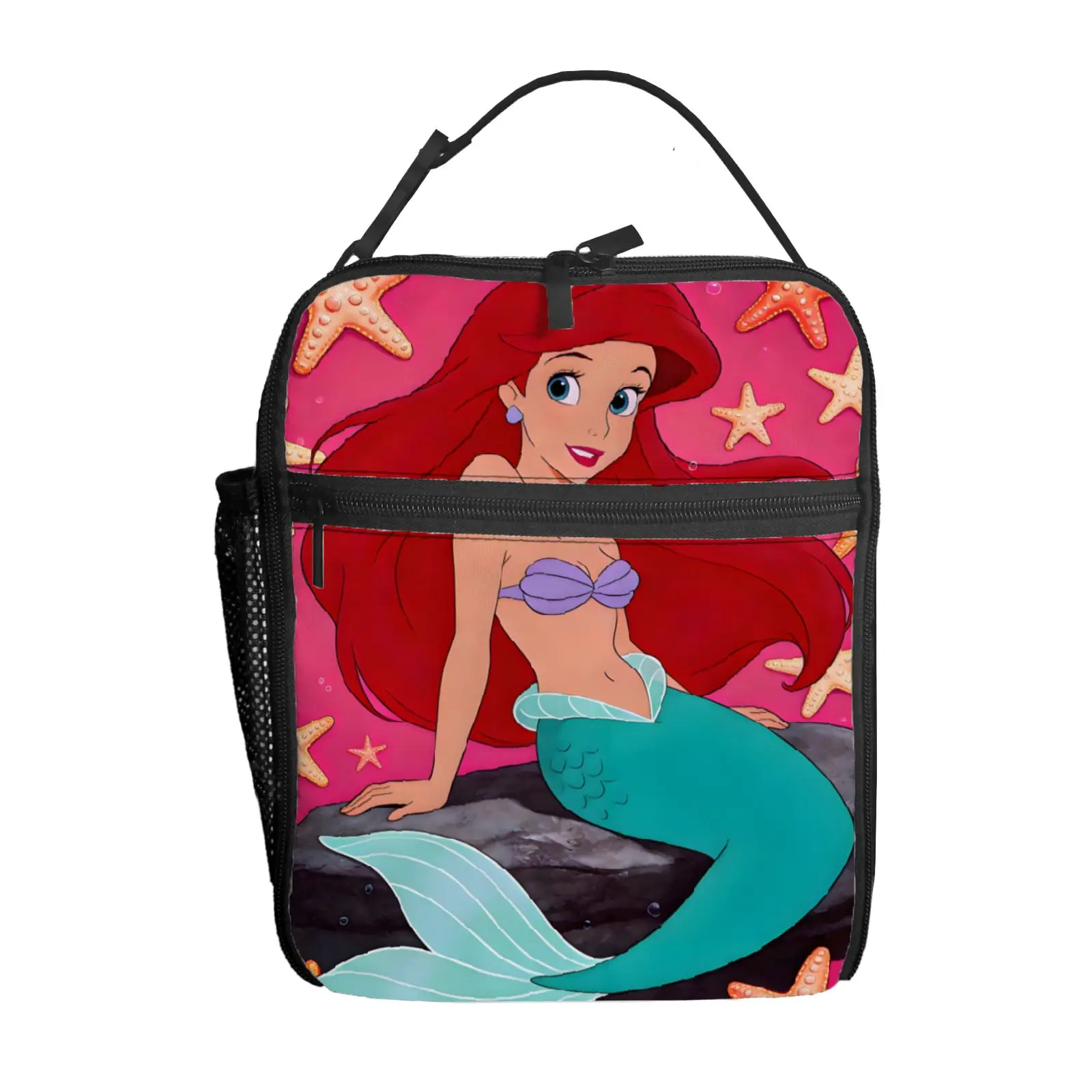 

1pc little mermaid Ariel theme printed lunch bag, portable portable meal bag, commuting, picnic