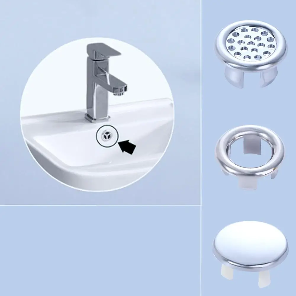 

Plated Chrome Hole Cover Washing Basin Bathroom Ceramic Basin Sink Round Ring Spare Cover Hollow Overflow Cover Sink Basin Cap