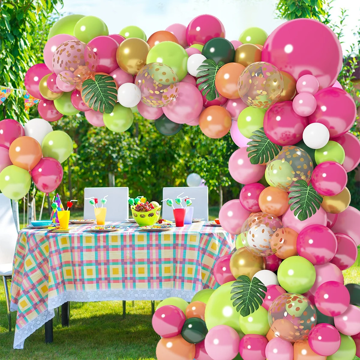 Hawaiian Balloon Garland Arch Kit Birthday Party Decor Kids Tropical Summer Hawaii Party Decoration Flamingo Aloha Baby Shower