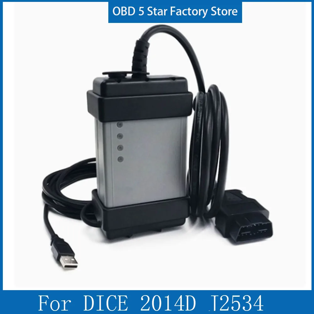 Auto Diagnostic Scanner J2534 for DICE 2014D OBD2 Multilingual Car Fault Diagnosis Detection Tool Fit for Universal Vehicles