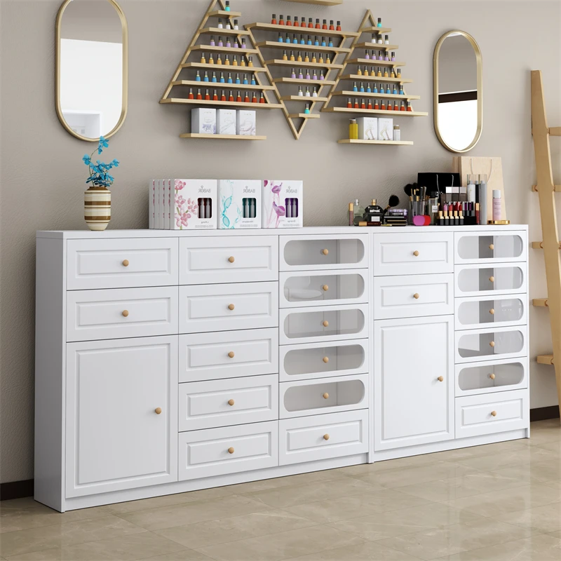 

Nail shop display cabinet art Floor polish glue storage Wall cabinet polish swatch