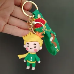 Cartoon The Little Prince 3D Figure Keychain Animal Fox Lanyard Key Rings PVC Trinket Props Bag Doll Key Buckles Accessories