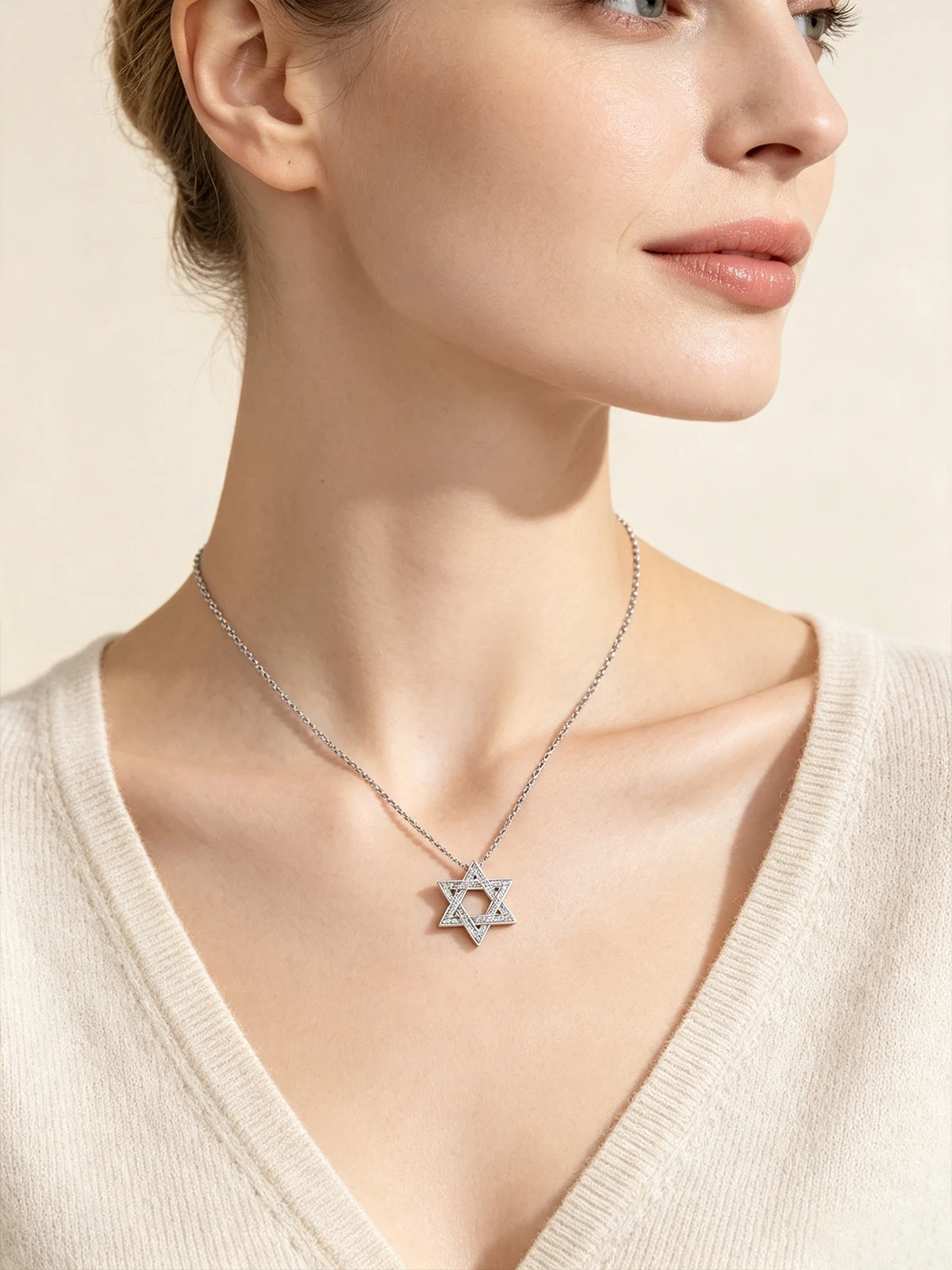 APIR Star of David Moissanite Pendant Necklace for Men Women S925 Silver Hexagram Jewish Symbol Lucky Amulet Fine Jewelry Gift