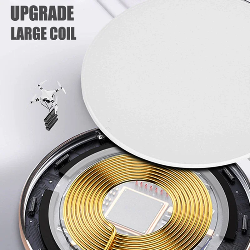 15W Wireless Charger For Xiaomi Samsung S9 S8 S10 S20 S21 Fast Wireless Charging Pad For iPhone 11 12 13 14 Pro XS Max X 8 Plus - náhled 5