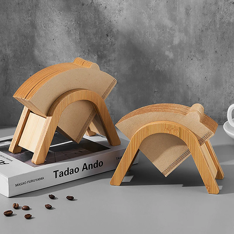 Bambus Kaffee Filter Papier behälter Stand halter einfache Kaffeefilter Spender Rack Regal Lagerung Papier Tissue Box Regal