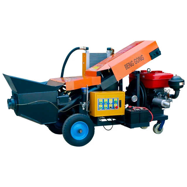 Hot Engine Mini Stationary Lightweight Cement Pump Hydraulic Concrete