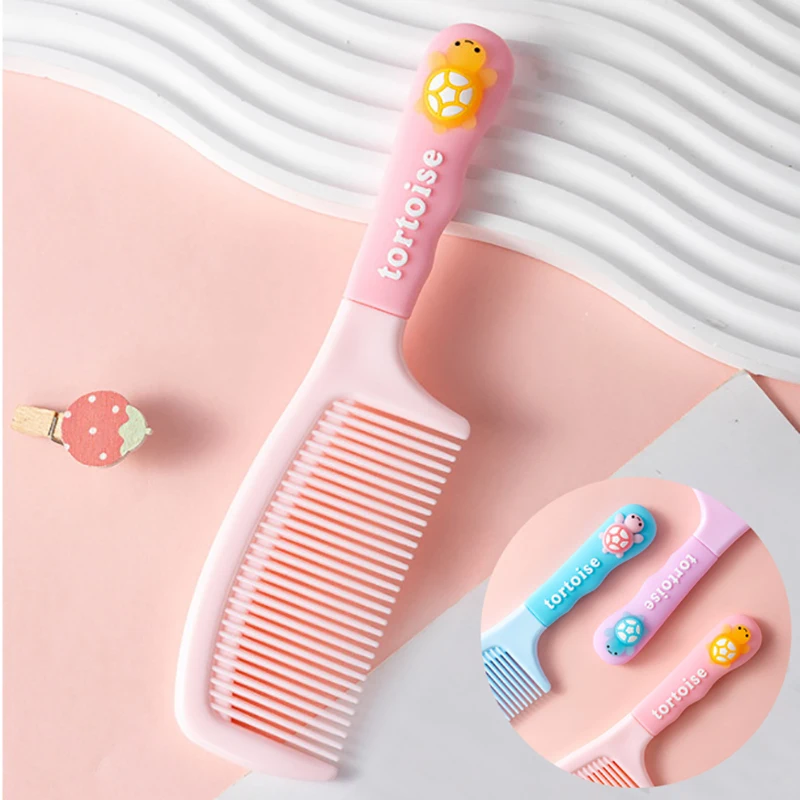 Cartoon Hairdressing Comb Women Student Hair Smoothing Comb Girl Heart Cute Turtle Handle Hair Comb For Children's Home Use