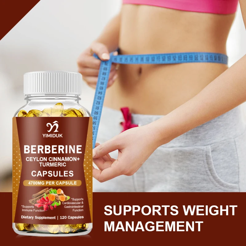 Berberine-Premium Supplement Capsules, Suporta a saúde do coração, Sistema imunológico, Comida saudável