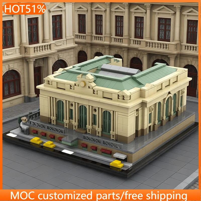1260 pièces de construction modulaires personnalisables Grand Central Terminal MOC, jouet créatif DIY pour enfants, cadeau d'anniversaire pour garçons