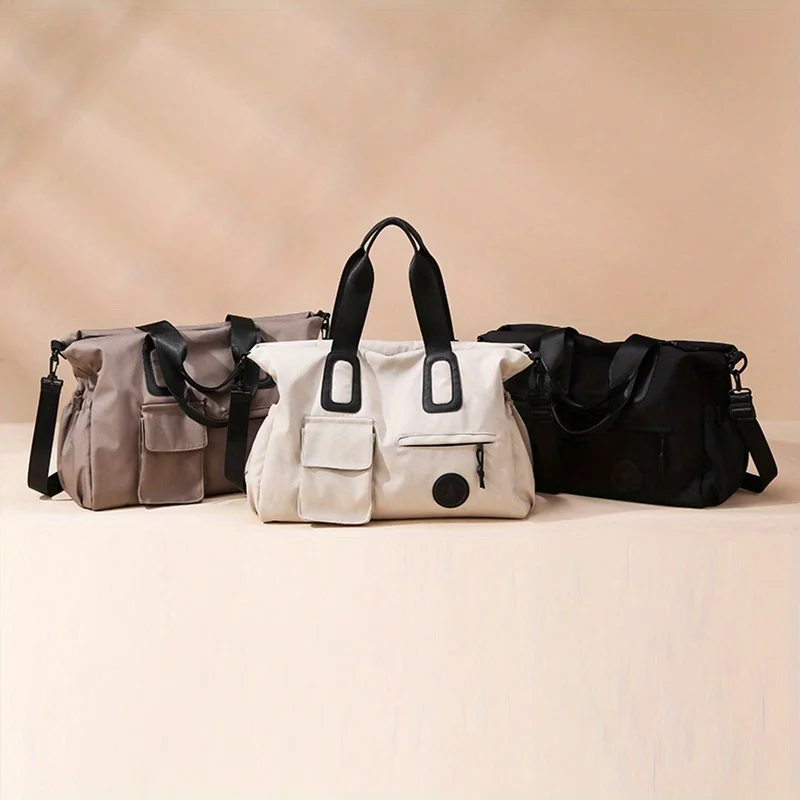 [حقيبة سفر ذات سعة كبيرة] حقيبة سفر ذات سعة كبيرة، حقيبة حمل خفيفة الوزن، حقيبة رياضية مع حزام كتف