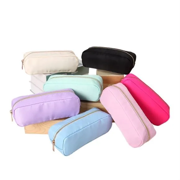 Amazon Macaron DIY Pencil Bag Large Capacity Portable Stationery Bag Pencil Bag Dopamine Storage Bag Zipper Bag
