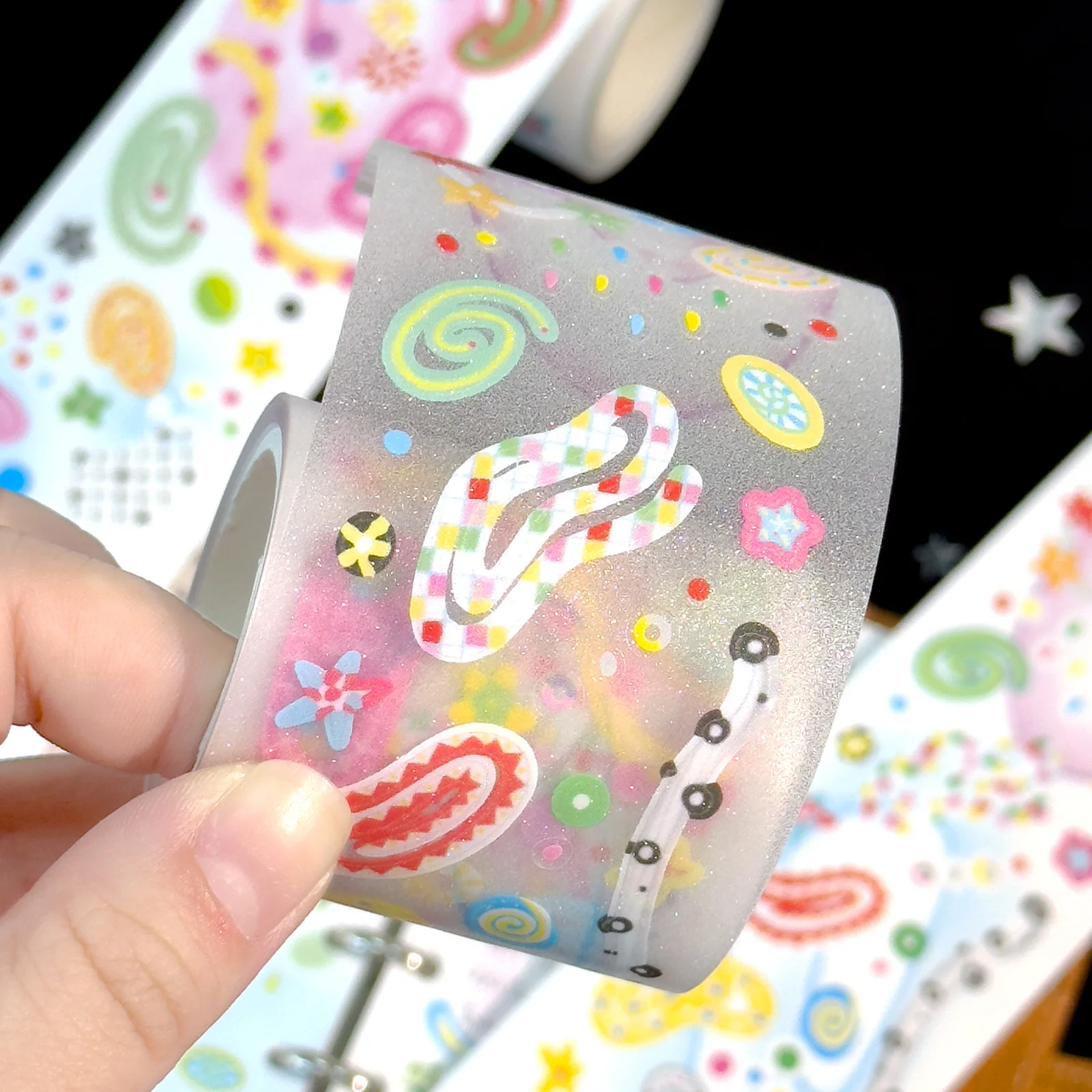 Cute Y2K Star pattern Washi Tape Kawaii Decorative Adhesive Tapes DIY Scrapbooking Stickers Hand Made Masking Tape Stationery