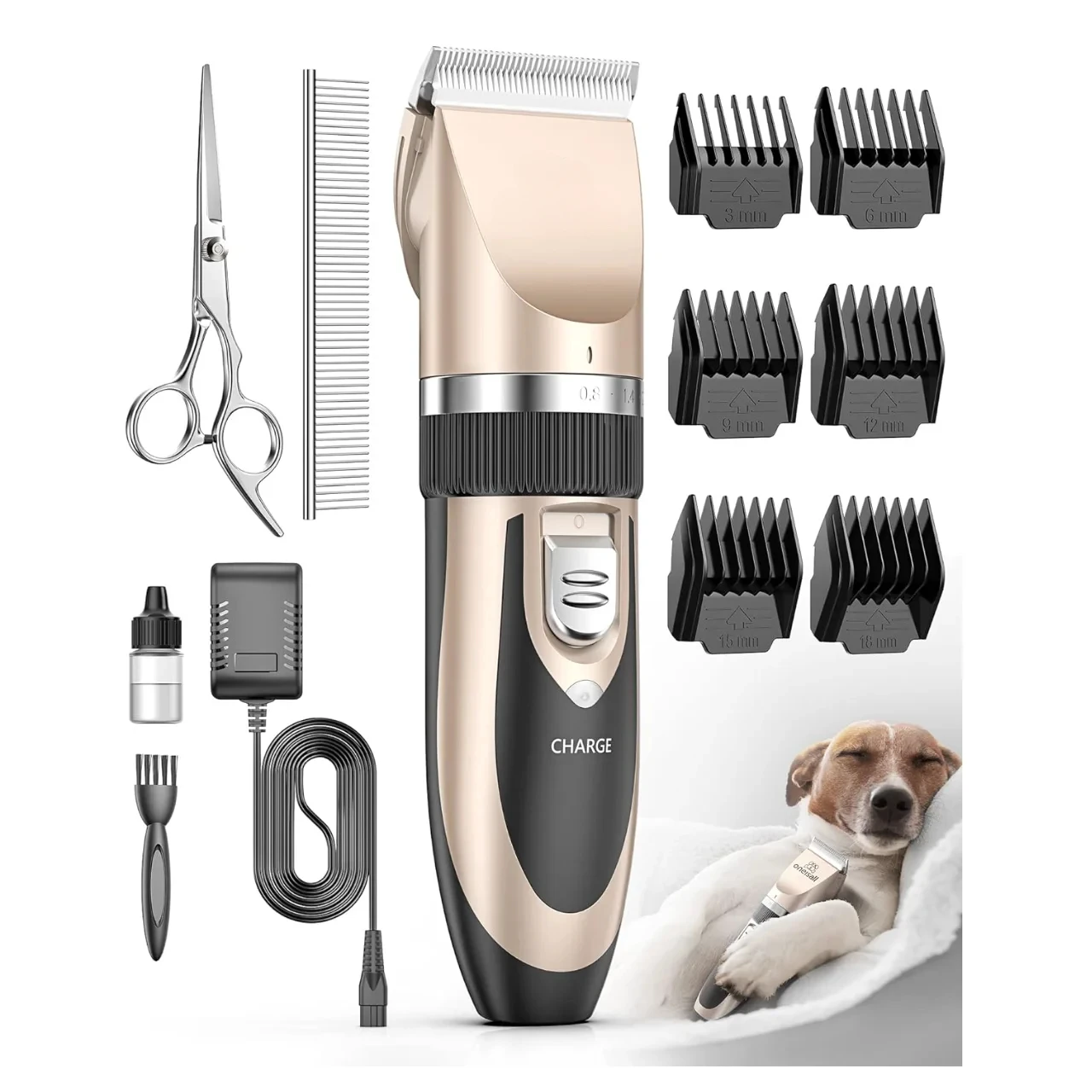 Low Noise Rechargeable Cordless Electric Quiet Hair Clippers Set for Dogs Cats Pets  tools