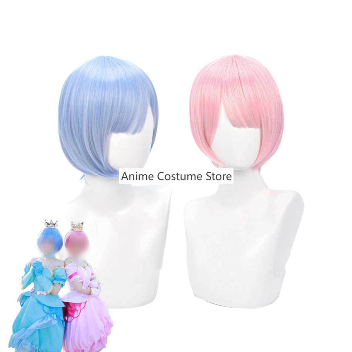 Anime Re:Life in A Different World From Zero Ram Rem Cosplay Costume Wig Princess Skirt Woman Sexy Kawaii Birthday Party Suit