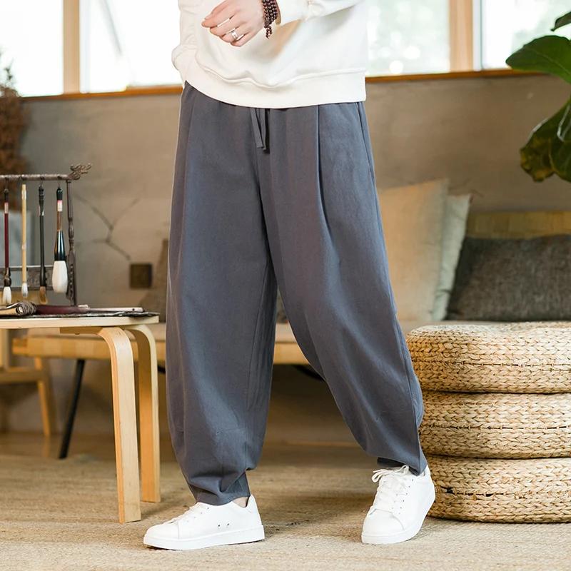 

Loose Cotton Linen Pants For Men Harem Pants Men's Tai Chi Pants Martial Arts Kung Fu Summer Running Pants Yoga