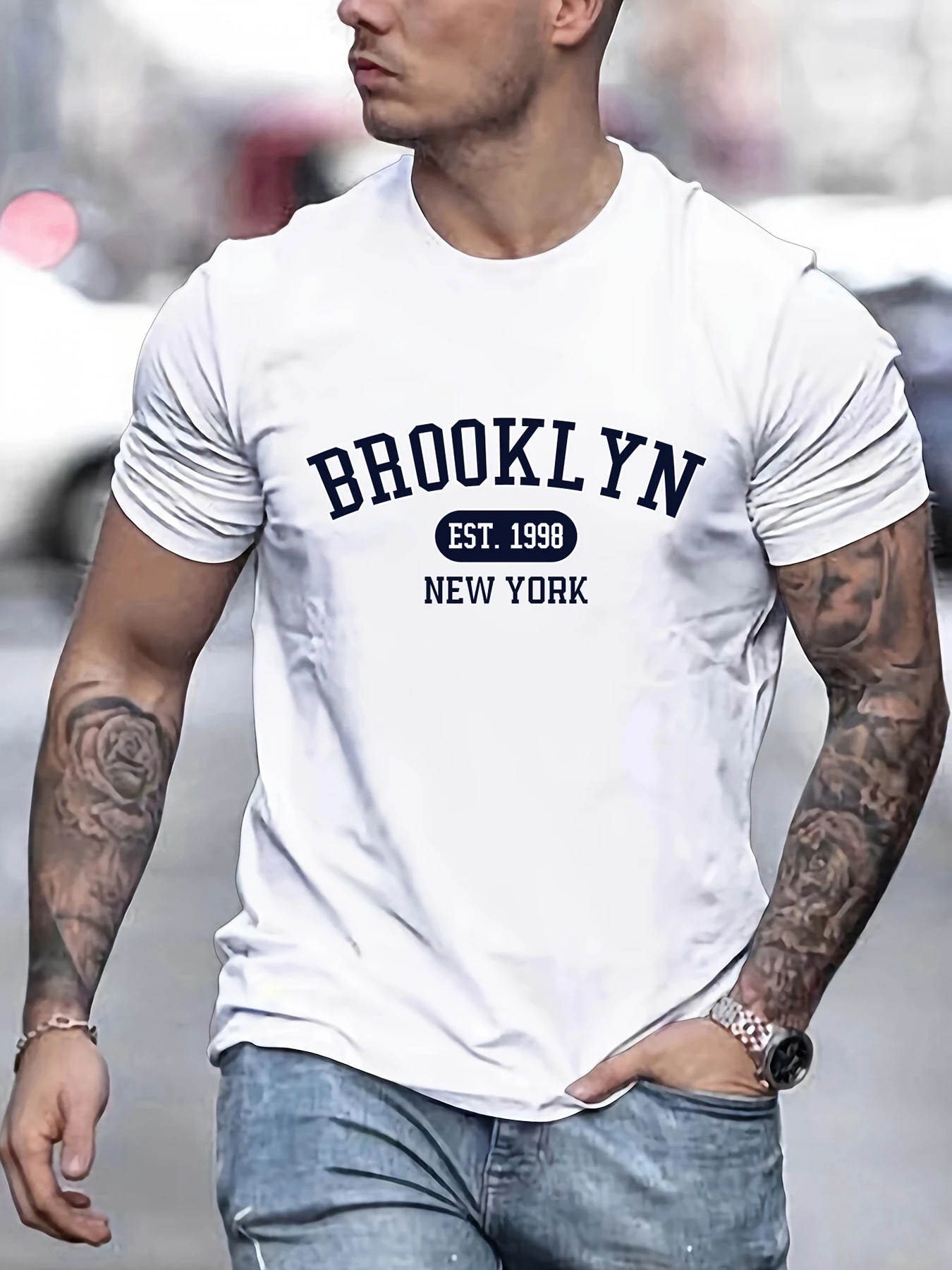 Brooklyn New York 1998 Drucke Männer T-shirts Baumwolle Casual T Shirt Sommer Crewneck Streetwear Weiche Mode Kurzarm