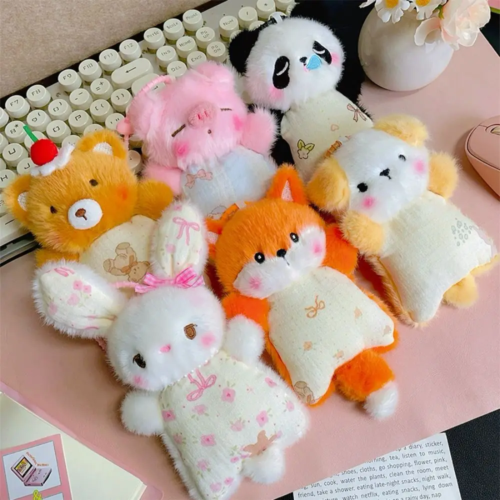 Cute Cartoon Plush Animal Doll Pandent Decompression Multi-functional Mouse Wrist Pad Doll Toy Keychain