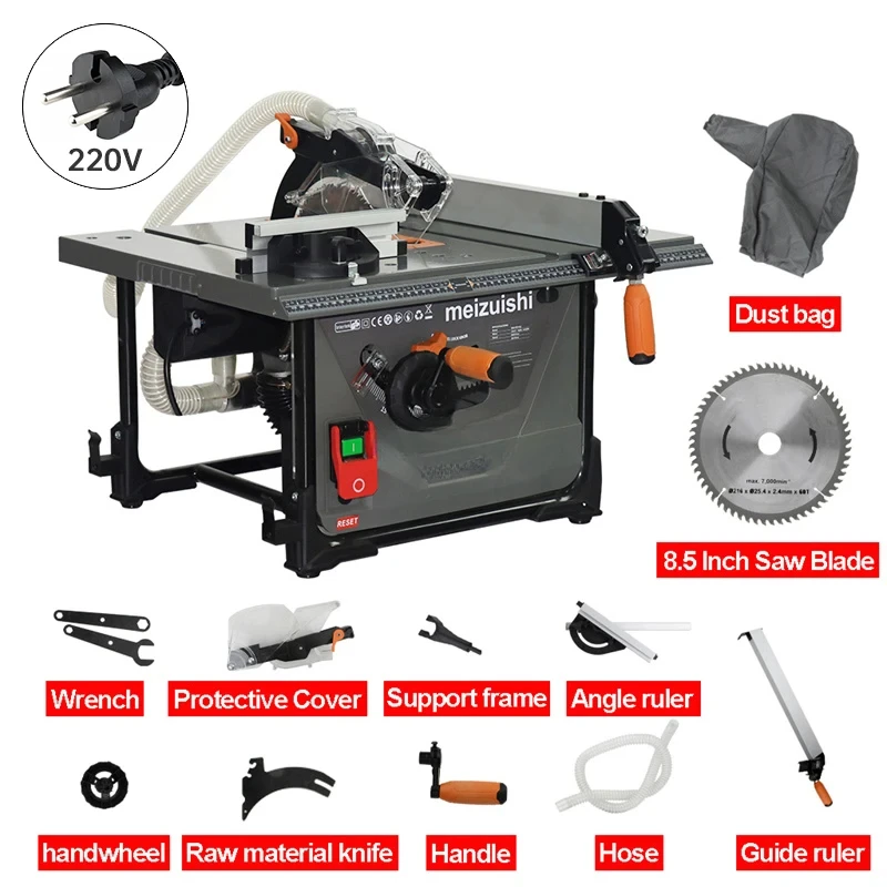 2023 High Quality Woodworking Table Saw Household Dust-free Saw Solid Wood Composite Laminate Floor Cutting Machine