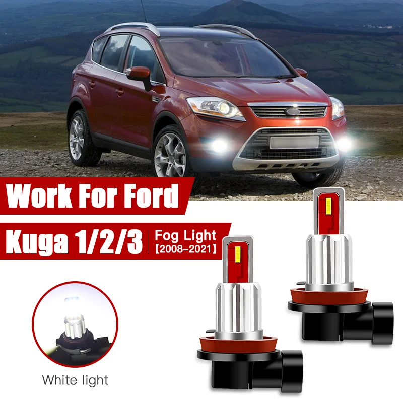 

2pcs Led Car Fog Lamp for Ford Kuga 1/2/3 2008 2009 2010 2011-2021 H11/H8 Front Fog Light Bulb Car Accessories Canbus 12V/35W