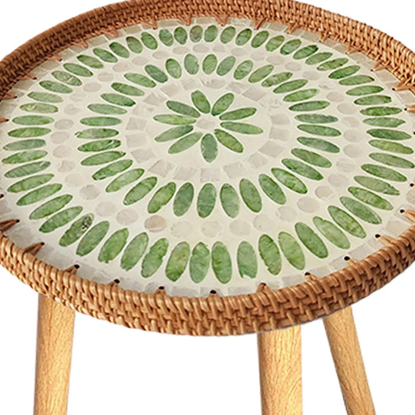 Rattan Table for Plants And Drinks, Versatile Nightstand for Indoor And Outdoor