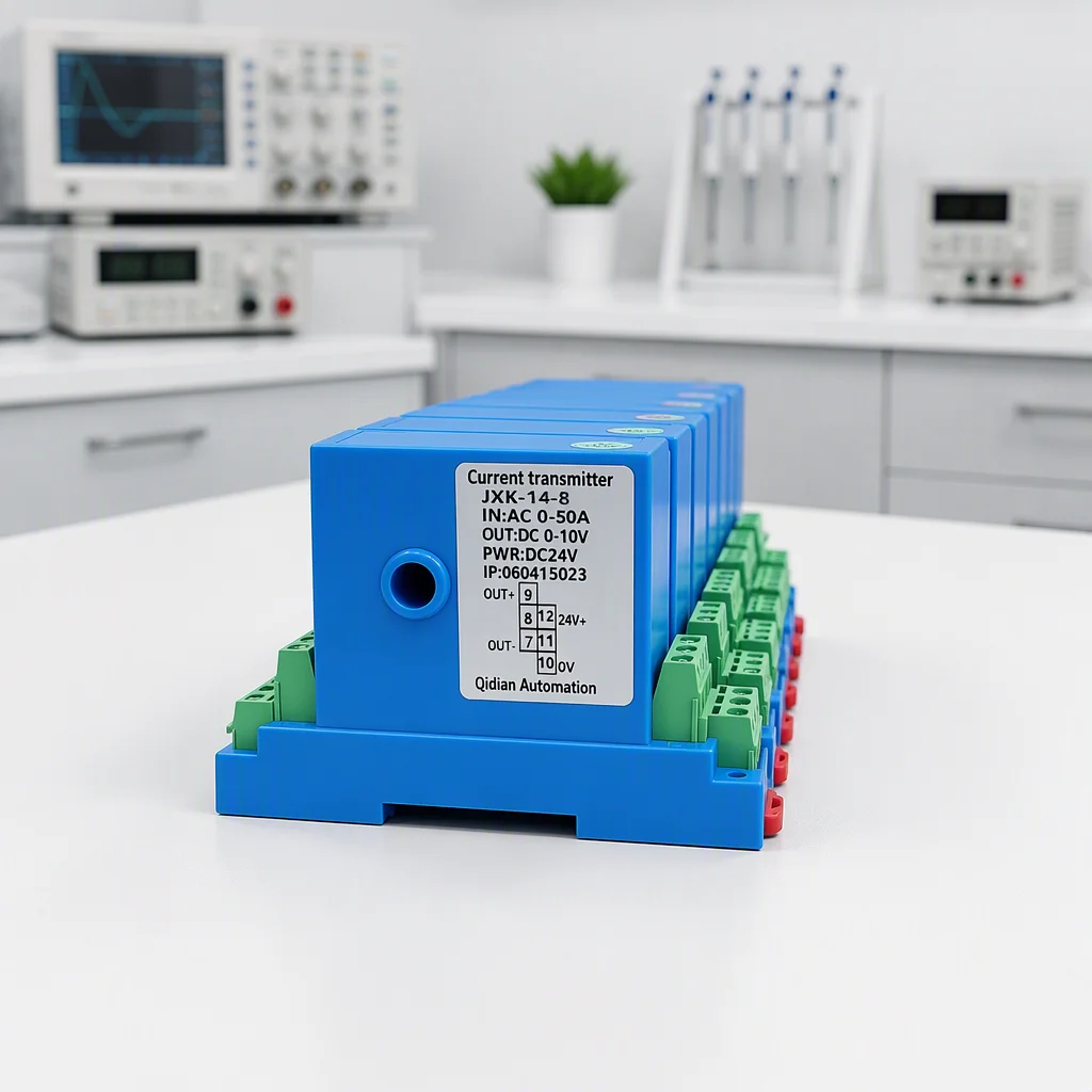 JXK-14 Hall Current Sensor 35mm DIN Rail 10A 20A 50A 150A AC DC Input 4-20mA RS485 CAN output Current Transmitter