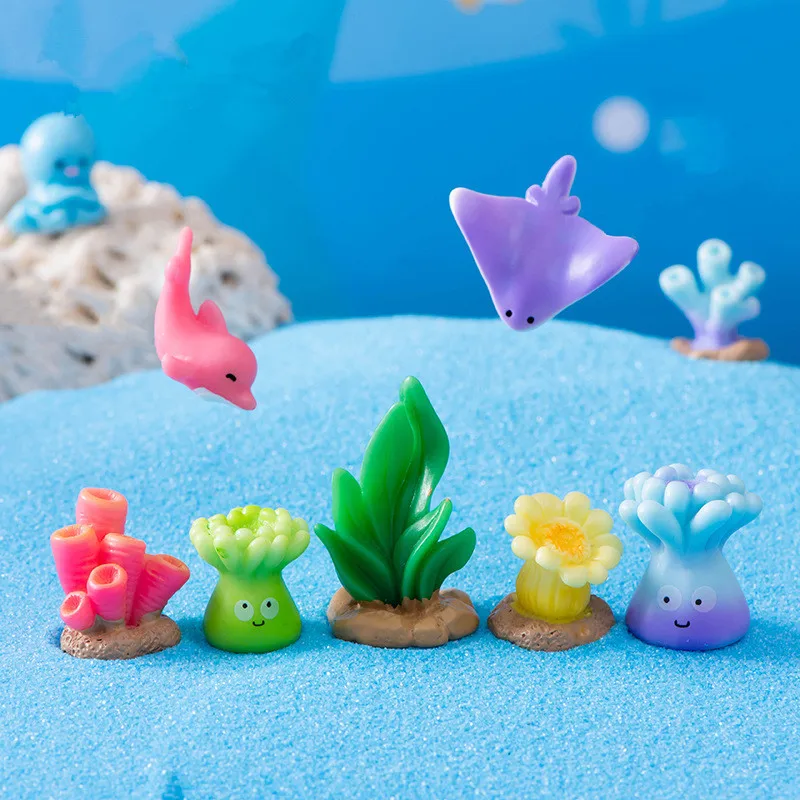 Figurines Miniatures Simulated Marine Animals Coral Micro Landscape Ornaments For Fish Tank Aquarium Decorations Accessories