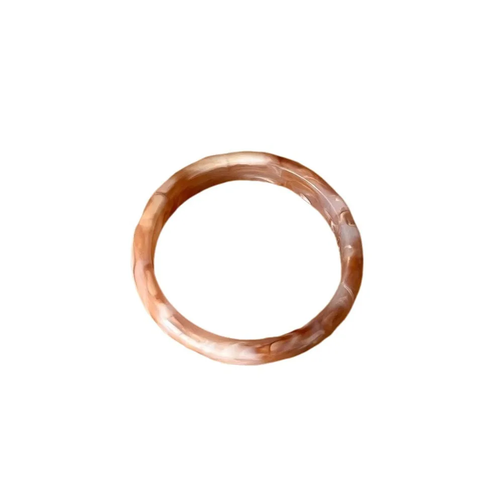 Luxury Muticolor Resin Bracelets Stackable Wristband Round Bangle Bohemia Hand Ring Geometric Bracelets Jewelry