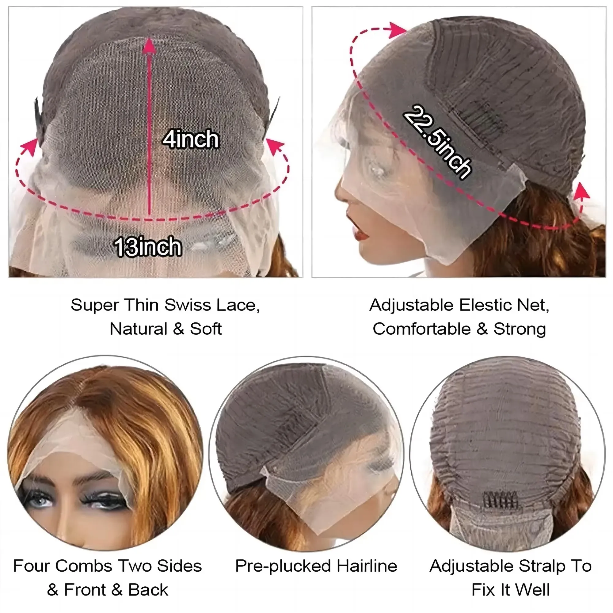 13x6 تسليط الضوء على Hd الدانتيل الباروكة الأمامية شعر الإنسان P4/27 أومبير الملونة العسل شقراء خصلات الشعر المستعار الإنسان 40 46 بوصة الجسم موجة للنساء #5