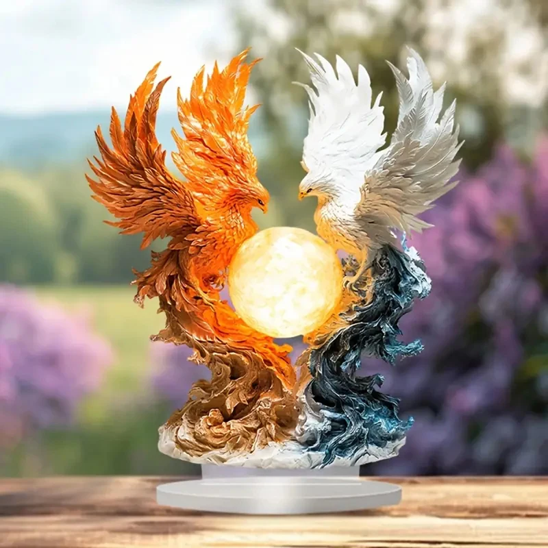 Bohemian Sun and Moon Phoenix Decorations 2D Flat Table Top Decor Office TV Cabinet Desktop Home Decoration Ornaments