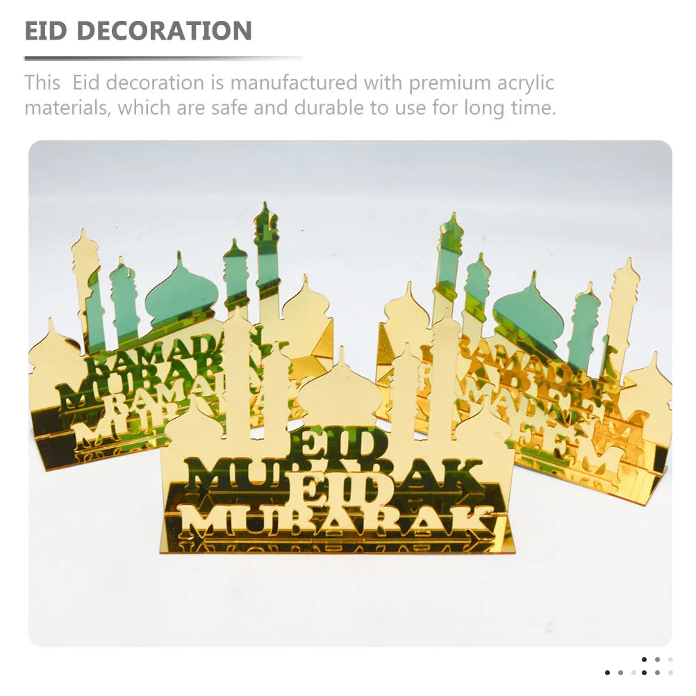 

Acrylic Ornaments Decorations Eid Themed Table Centerpiece for Festival Mubarak Sign Home Islamic Tabletop Decors