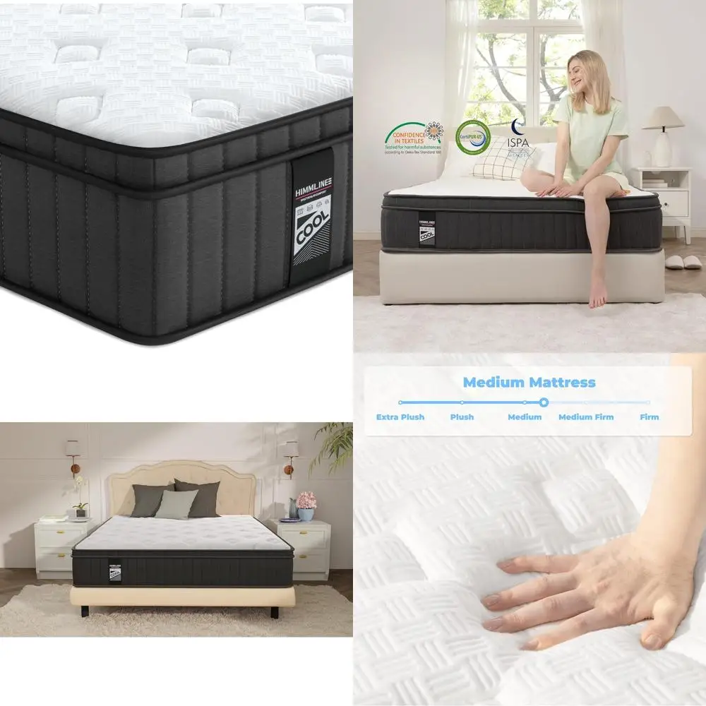 

12-Inch Full Size Gel Memory Foam and Pocket Spring Mattress in a Box - Medium Firm, Cooler Sleep, and Pressure Relief