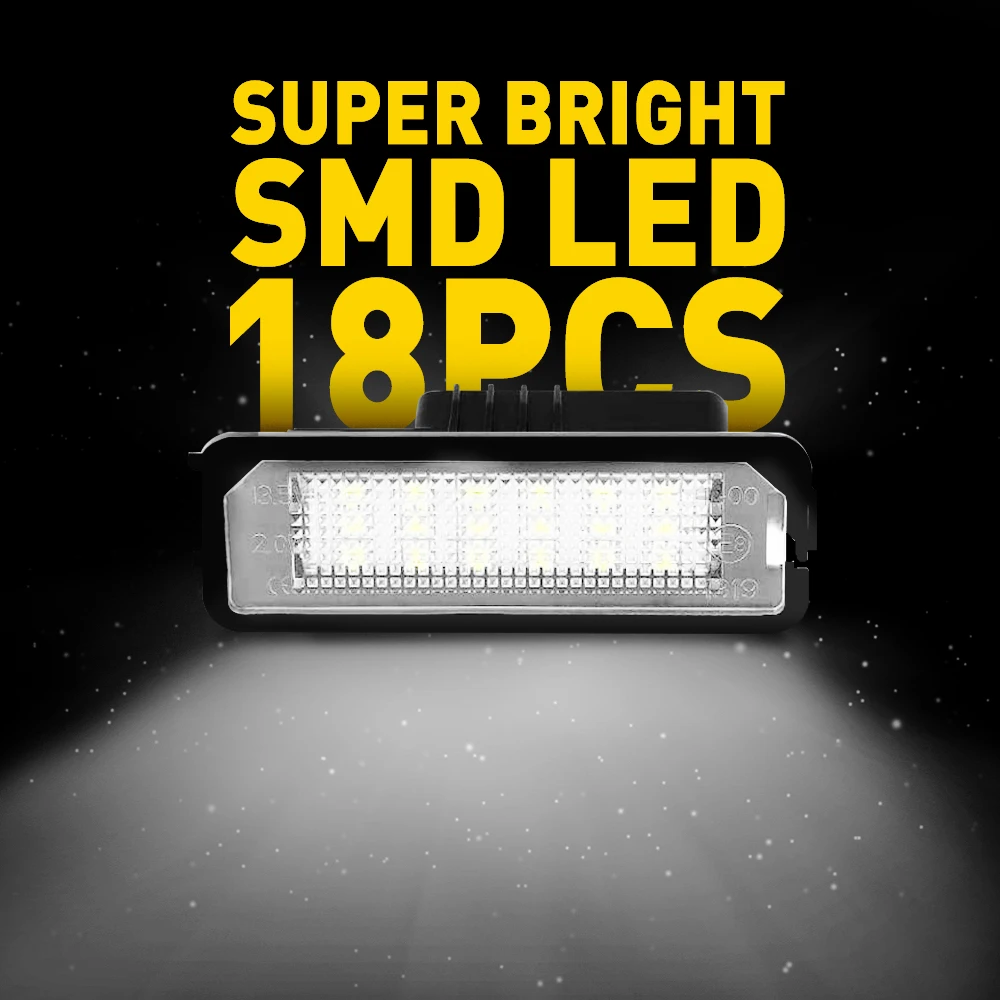 AUXITO 2Pcs 12V Car LED License Plate Light Lamp Canbus For VW CC New Beetle Eos Polo Golf 4 5 6 GTI Mk4 MK4 MK6 Scirocco Rabbit - view 3